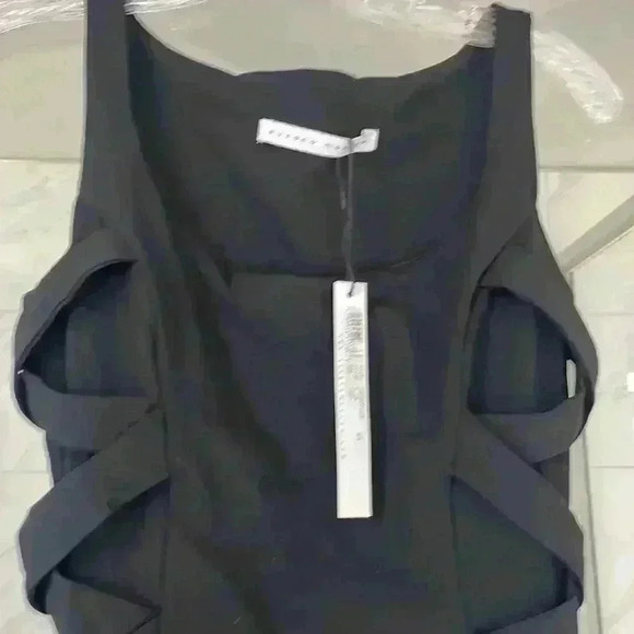 NWT- Revolve Susana Monaco - Side Faux Lace Up Tank Dress in Black Sz S - Picture 3 of 11